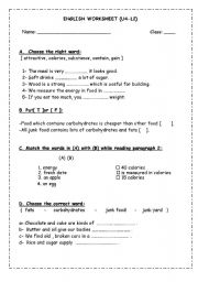 English worksheet: word study (food)