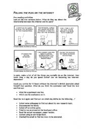 English Worksheet: Pulling the plug on the Internet