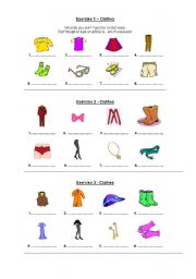 English Worksheet: clothes and accessories