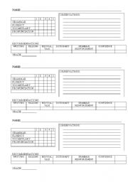 English Worksheet: RUBRICS