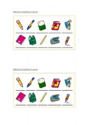 English worksheet: School Objects