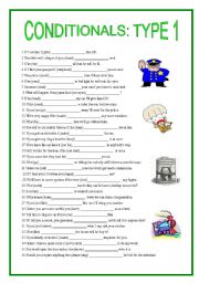 English Worksheet: conditionals type 1