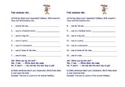 English Worksheet: Find someone who....