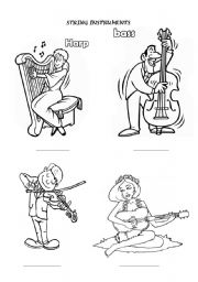 English worksheet: string instruments