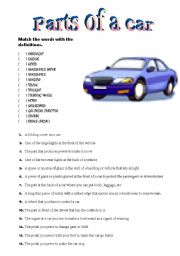 English Worksheet: Parts of a car vocabulary practice