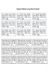 English Worksheet: Tongue twisters to practice B-sounds 1/6