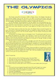 English Worksheet: The Oylmpic Games