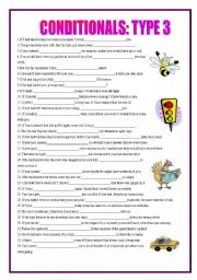 English Worksheet: conditionals - type 3