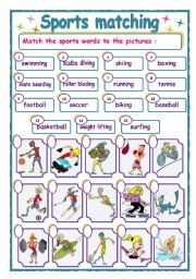 English Worksheet: Sports matching