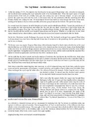 English Worksheet: The Taj Mahal - The architecture of a love story