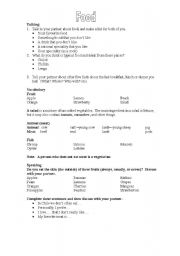 English Worksheet: Food
