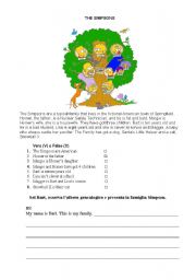 English Worksheet: THE SIMPSONS