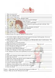 English Worksheet: Annie movie worksheet/quiz