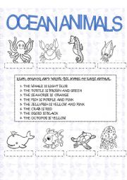 English Worksheet: ocean animals