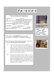 English Worksheet: friends - thanksgiving