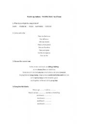 English Worksheet: World cup anthem 