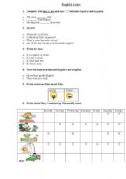 English worksheet: Simple Present Exam