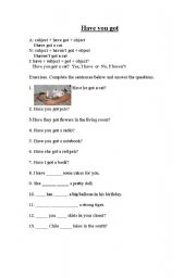 English Worksheet: Have you got