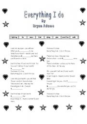 English Worksheet: Song Lyrics-Everything I do