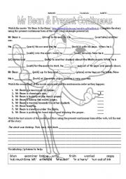English Worksheet: Mr Bean and Present Continuous