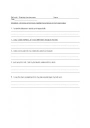 English worksheet: How to Enter Class Bell Work for the Beginning of the Year!