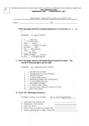English worksheet: verb to be and personal pronouns