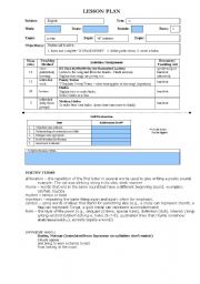 English worksheet: worksheet and lesson plan: poetry intro (haiku, song, conditionals)