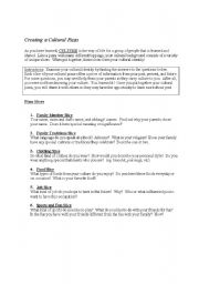 English Worksheet: Creating a Cultural Pizza