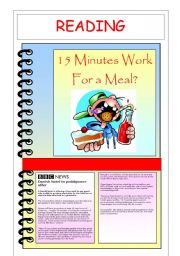 English Worksheet: 15 MINUTES WORK FOR A MEAL?