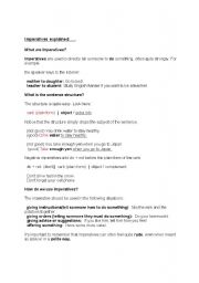 English Worksheet: Imperatives explained. Unmissable stuff! (Should be used together with my PowerPoint on the same subject)