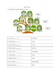 English Worksheet: Family tree