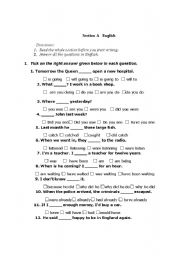 English Worksheet: grammar test