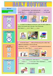 English Worksheet: Daily routine