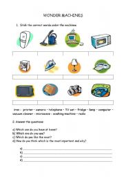 English Worksheet: wonder machines