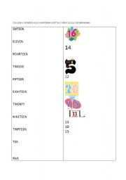 English Worksheet: numbers