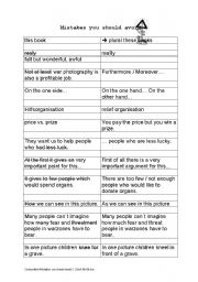 English Worksheet: Mistakes you should avoid
