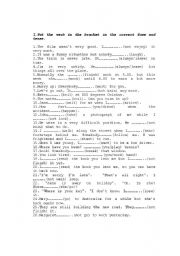 English Worksheet: Put the verbs in the correct form