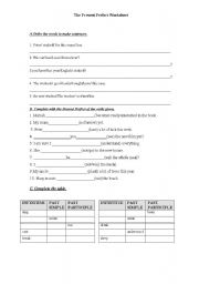 English worksheet: Present Perfect worksheet