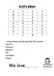 English worksheet: crosswords