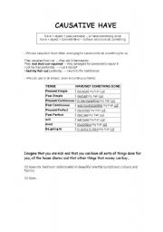 English worksheet: Causative Have