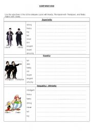 English Worksheet: Comparatives : superiority, equality, inequality and inferiority