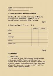 English worksheet: test