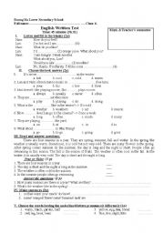 test English grade 6