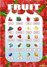 English Worksheet: Fruit