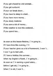 English Worksheet: if lesson