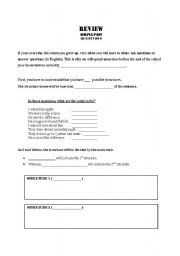 English worksheet: structuring a question in simple past