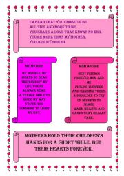 English Worksheet: Mothers Day Quotes
