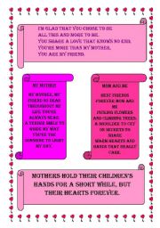 English worksheet: Mothers Day Quotes