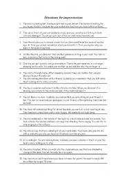 English Worksheet: Situations for making short 