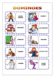 English Worksheet: OCCUPATIONS - dominoes (part 1)